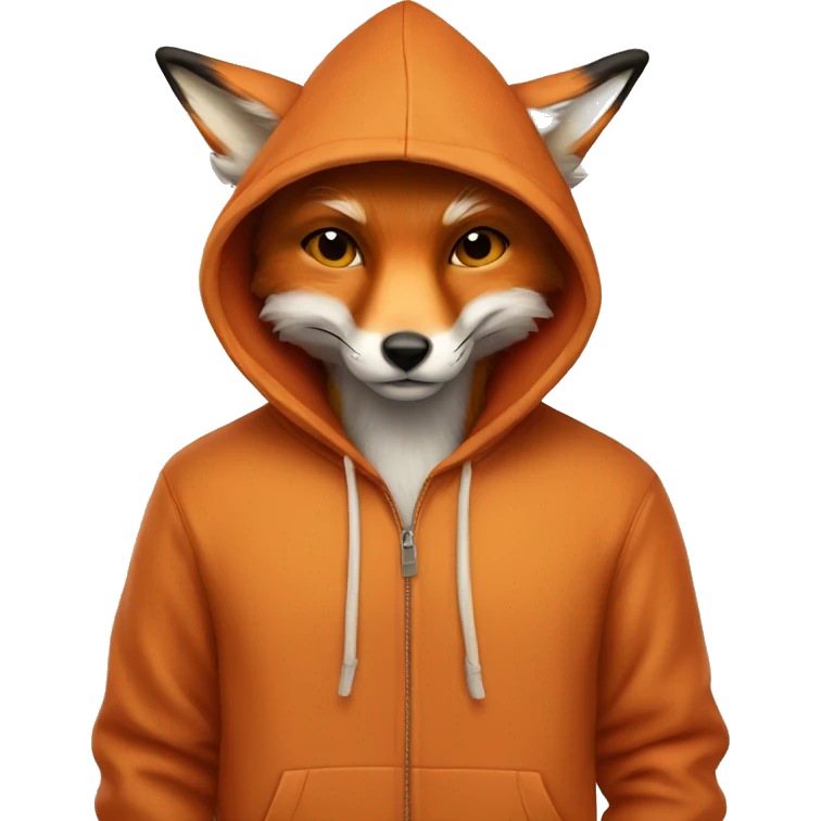 fox with a hoodie emoji