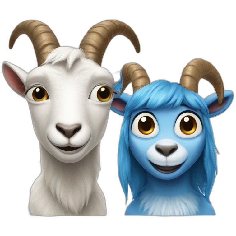 goat and a smurf emoji