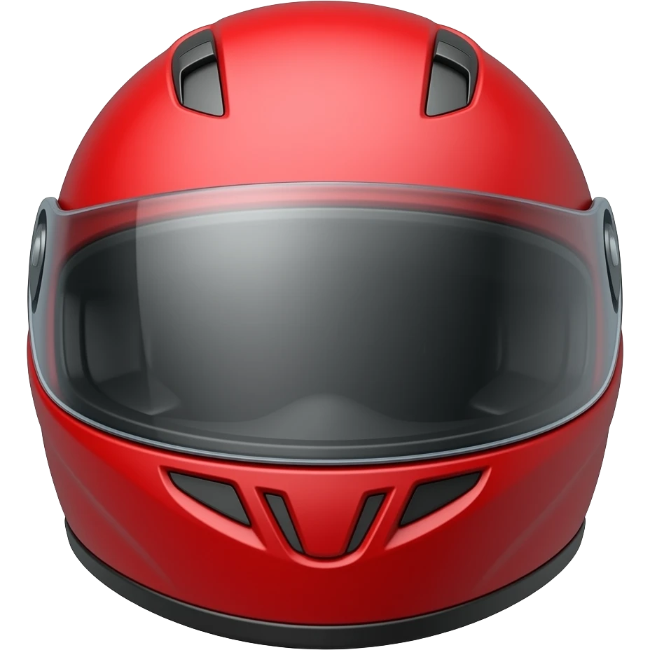 A red racing helmet at the front emoji