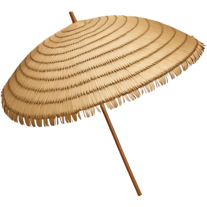 Hawaiian straw Beach umbrella emoji