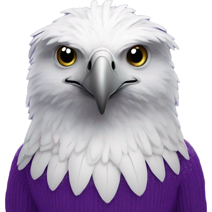 White eagle in a purple sweater “UNW” emoji