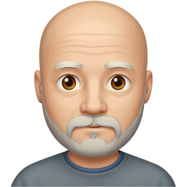 A bald man with grey beard emoji