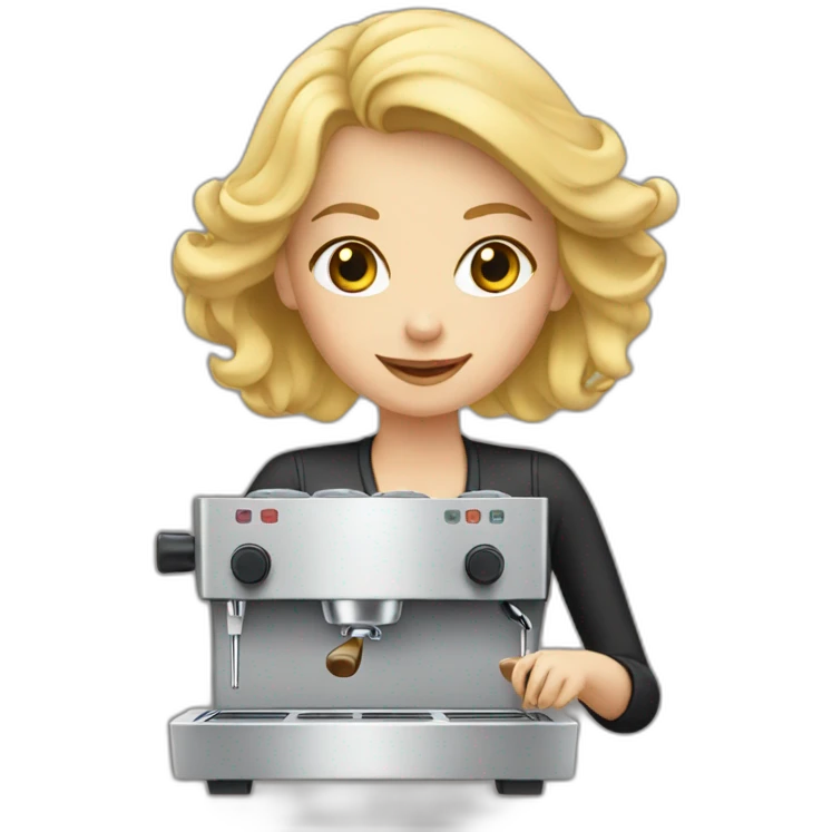 blonde lady working on a espresso machine emoji