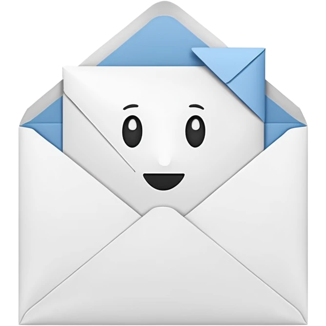 a paper with a drawing in an envelope emoji