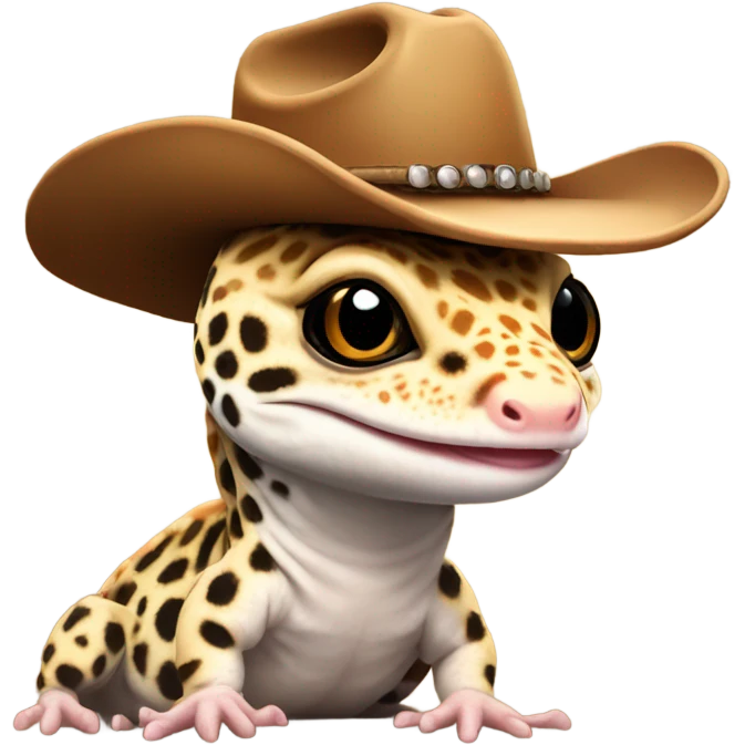 leopard gecko with a cownboy hat emoji