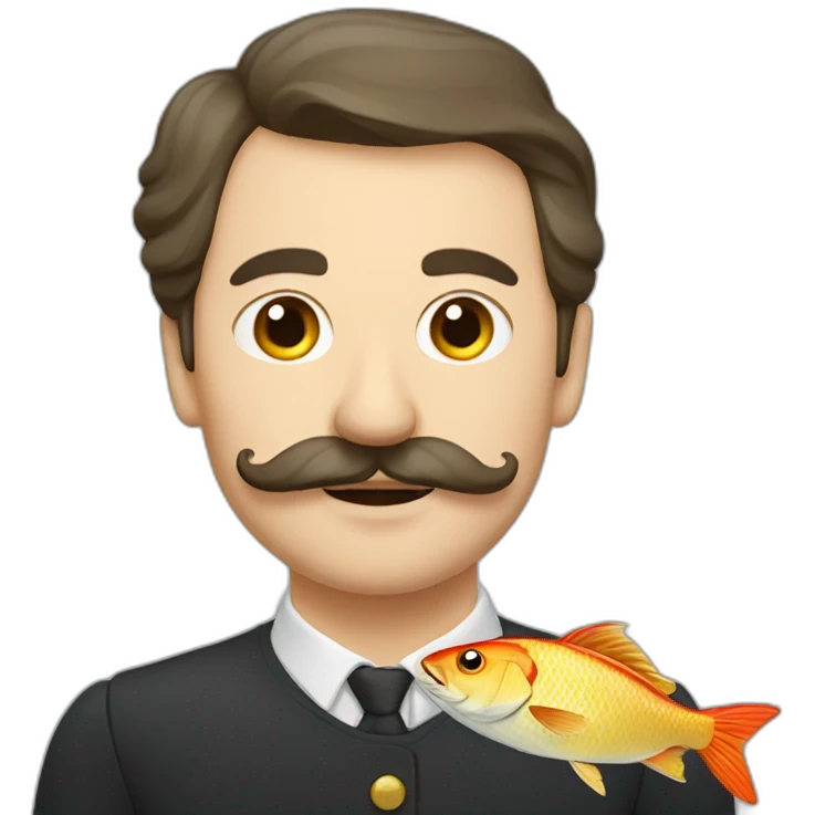 russian moustache husband with fish emoji