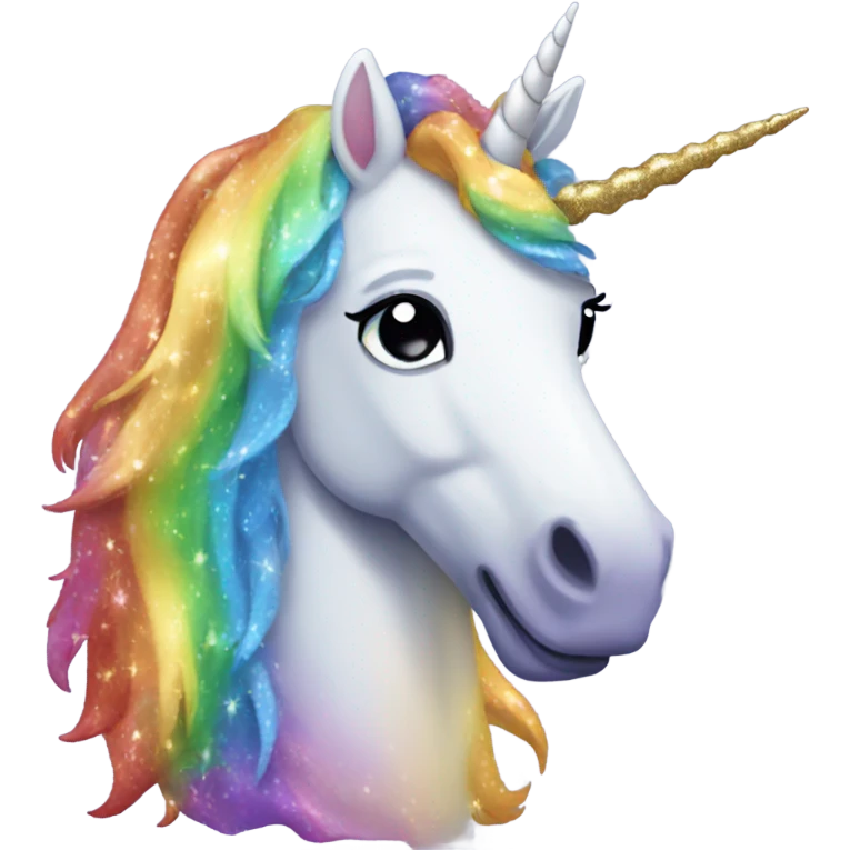 Rainbow sparkly unicorn emoji