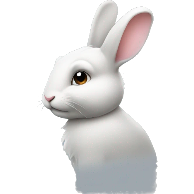 A casual bunny in profile emoji