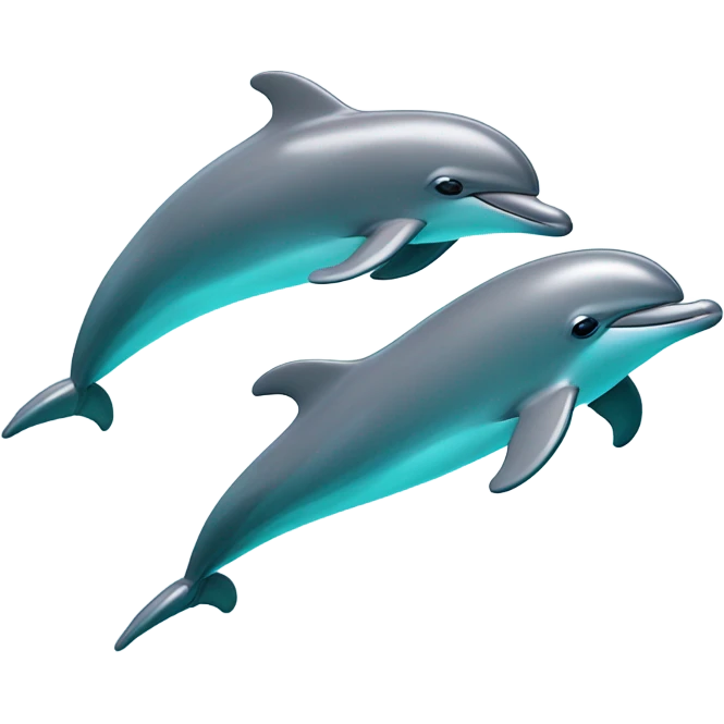 Dolphins with rainbows on background and starts emoji