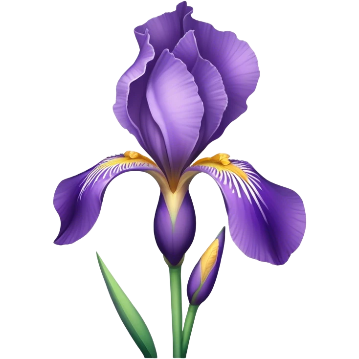 single Light Purple Iris, straight stem emoji
