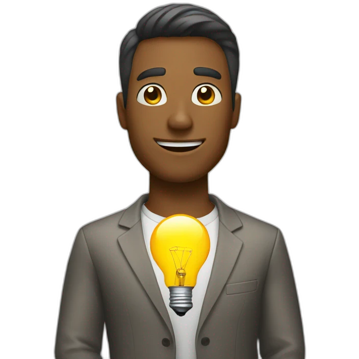 man with idea lightbulb emoji