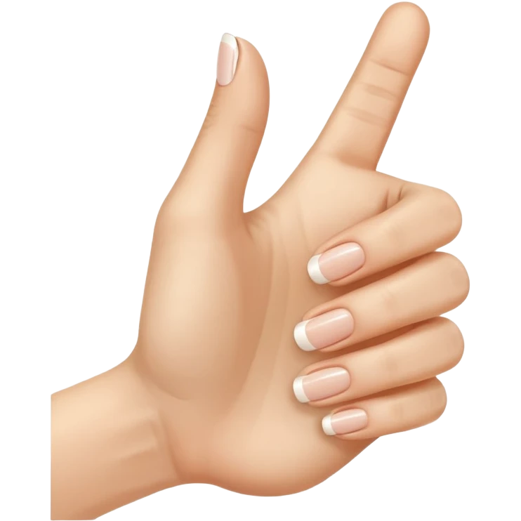 Thumbs up with long French manicure emoji