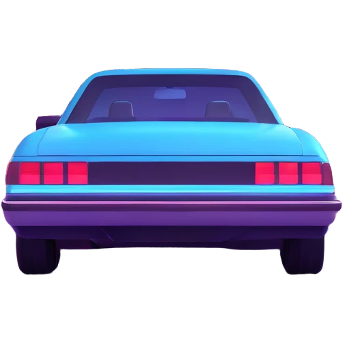 sleek car driving through neon city at night emoji