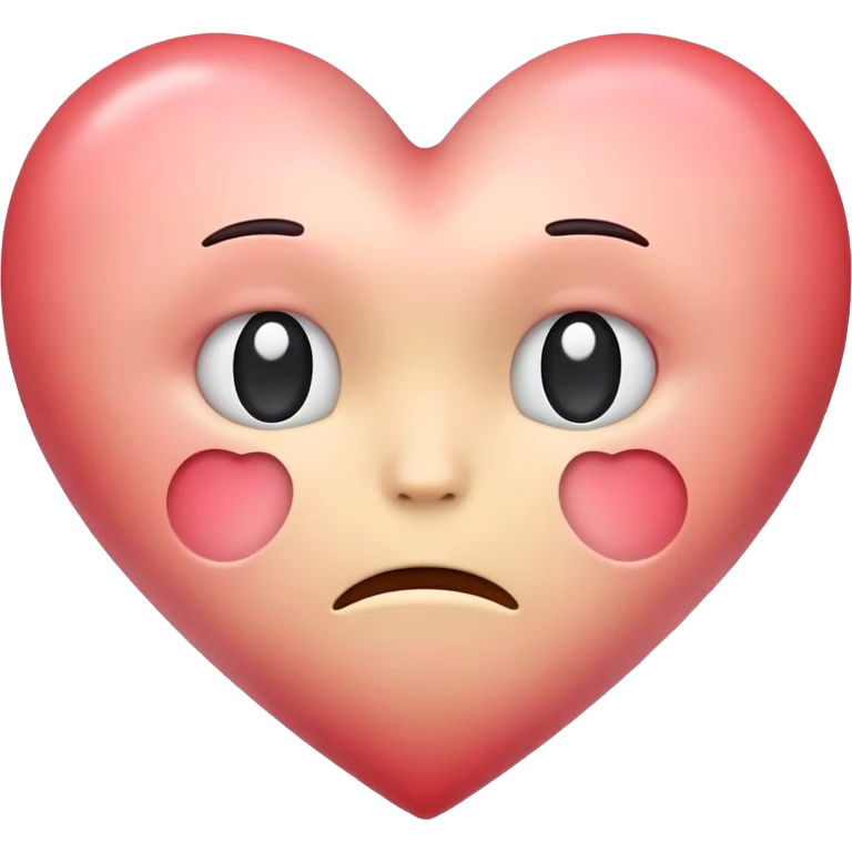 simple apple style emoji heart colored to reflect boredom and depression but still light-hearted and soft emoji