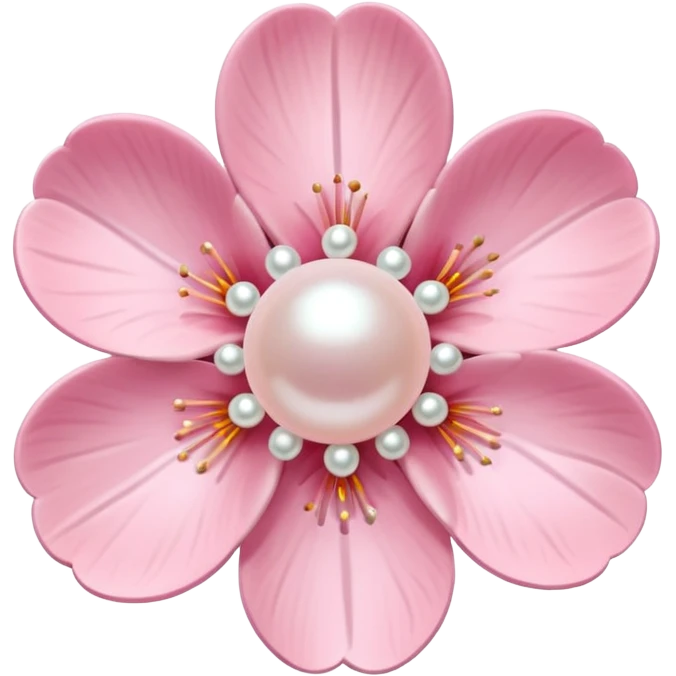 light pastel sakura flower with pearl  emoji
