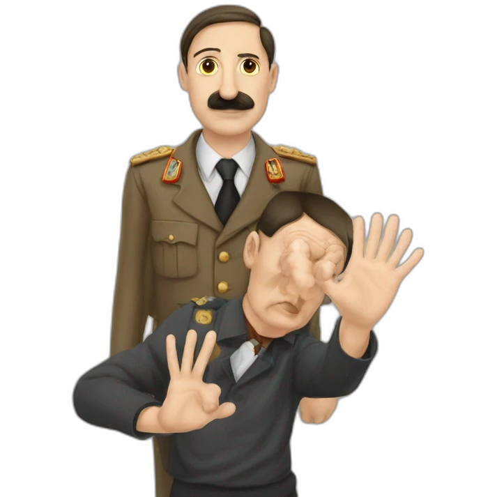 Hitler et sa mère leve la main au ciel emoji