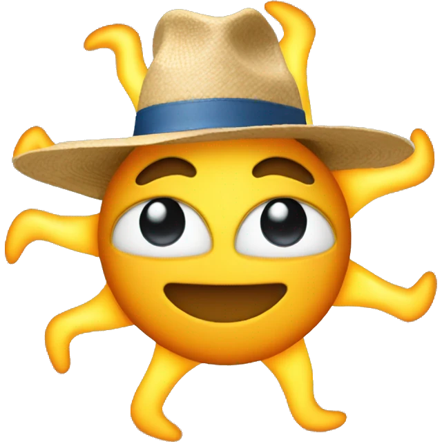 The sun wearing a hat emoji