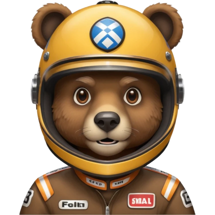 Bear with racing helmet  emoji