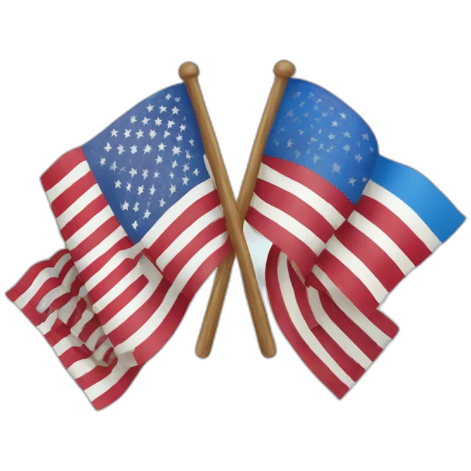 Ukrainian and USA flags emoji