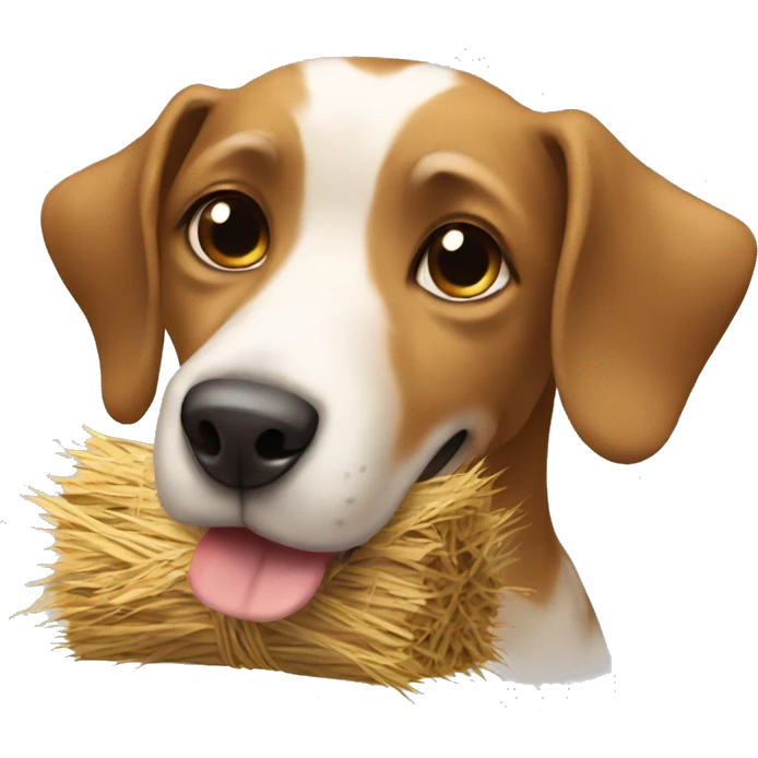 Dog with a christmas hay emoji