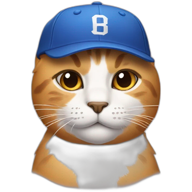 Cat with a baseball cap emoji