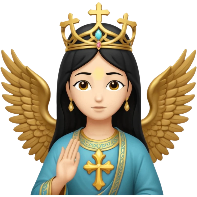 Orthodox Statue of Seraphim black hair emoji