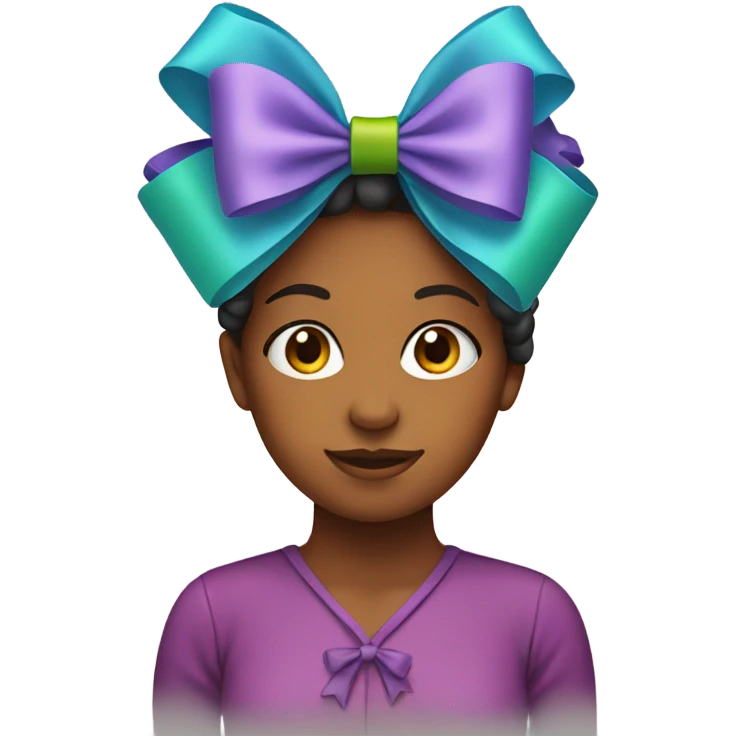 A girl with a bow on her head emoji