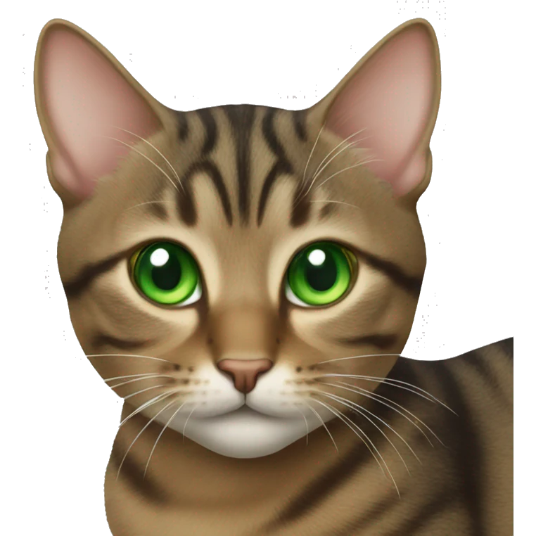 Tabby cat with green eyes emoji