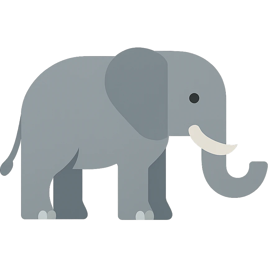 flat design style elephant emoji