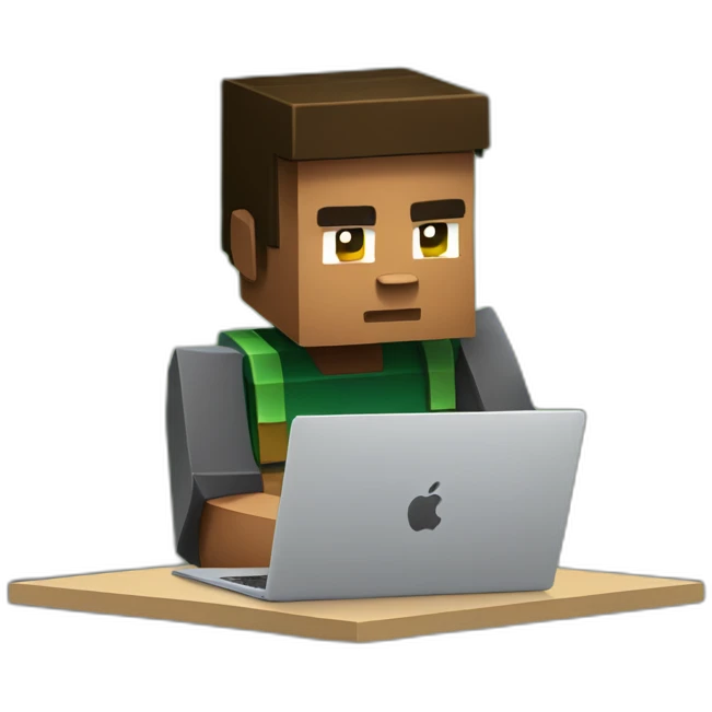 minecraft coder typing on macbook aggressively  emoji