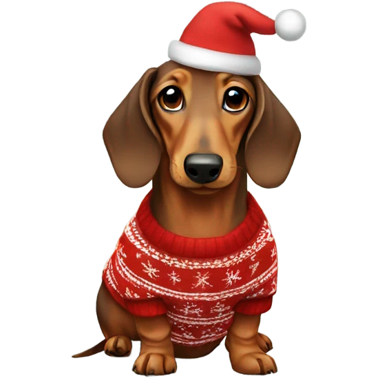 Dachshund wearing a Christmas sweater  emoji