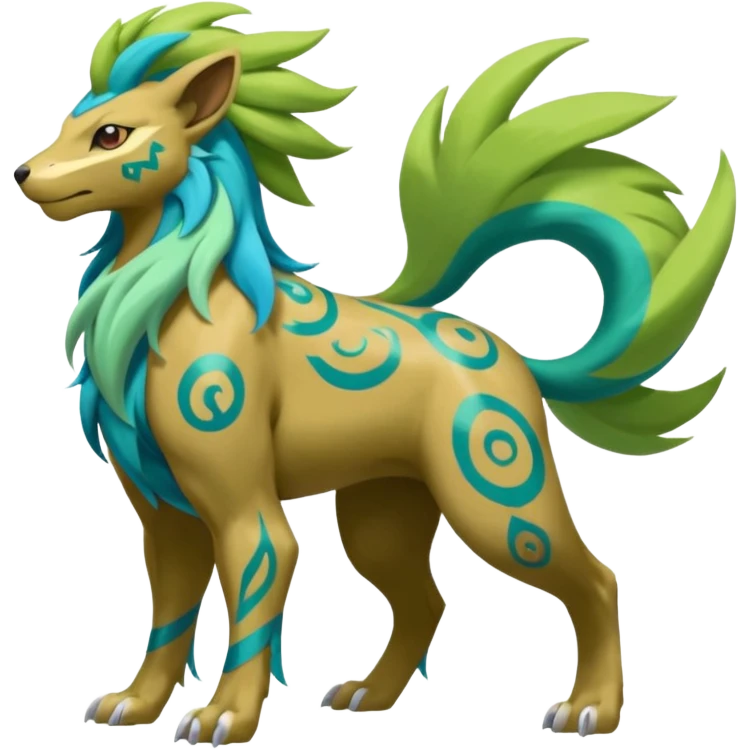 Tribal Colorful Fruity Gay Manectric-Skiddo-Suicune-Virizion-Zygarde-fusion-hybrid-creature  emoji