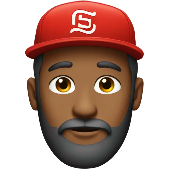 A bearded man wearing a red supreme hat  emoji