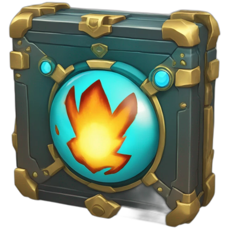 Pokemon Game LootCase Color Cyan Fire Flame Rich Treasure Legendary Epic Pokeballs and Pokemons Inside this have Shiny Glow emoji