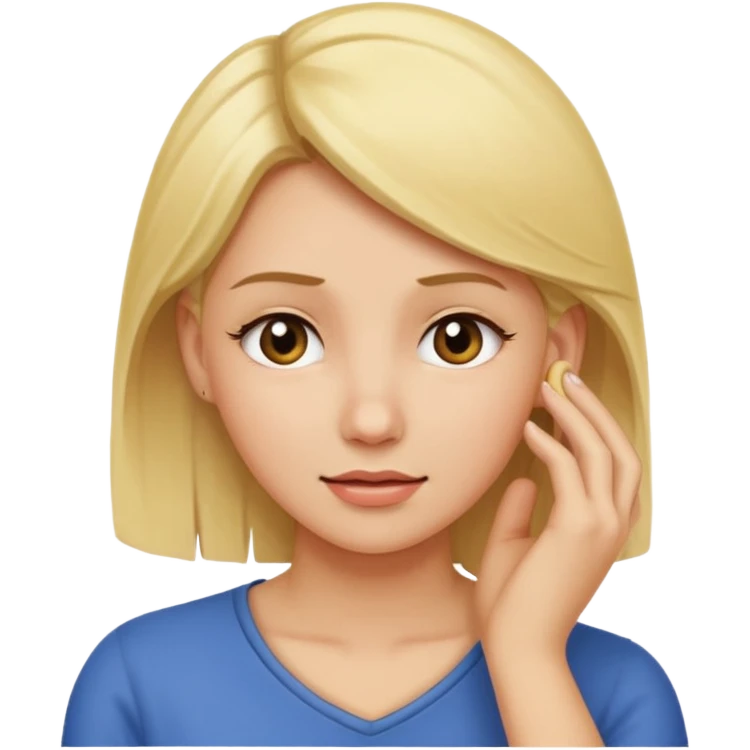 Blonde woman scratching her ear  emoji