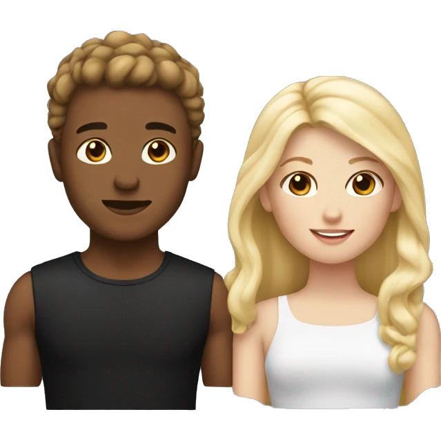 Two best friends one with brown hair an one with blonde hair and both have black tops emoji