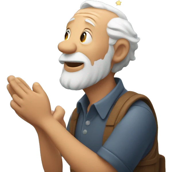 winning old man wishing upon a star emoji