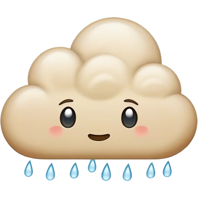 Beige rainy cloud emoji
