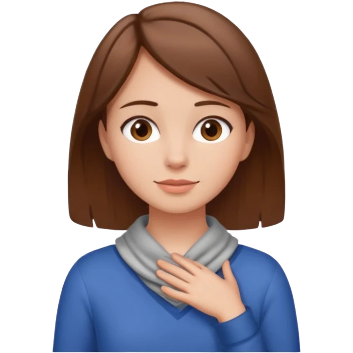girl with her two hands around neck  emoji