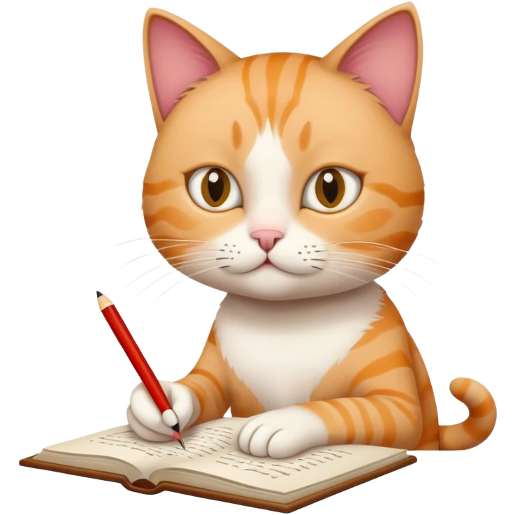 cat writing an essay emoji