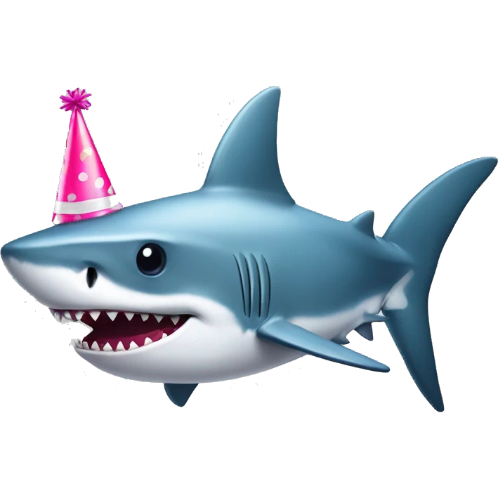 Shark with a party hat emoji