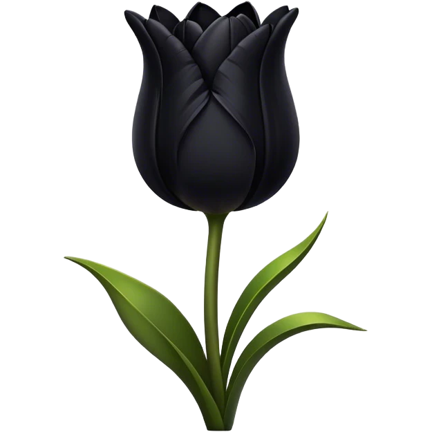 Black tulip emoji