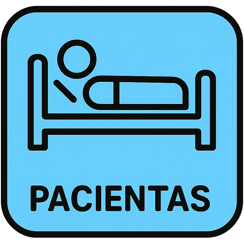 Discord role icon for 'pacientas' patient of a psychiatric clinic, #6fe8f3 color, subtle hospital bed or patient silhouette, minimal style emoji