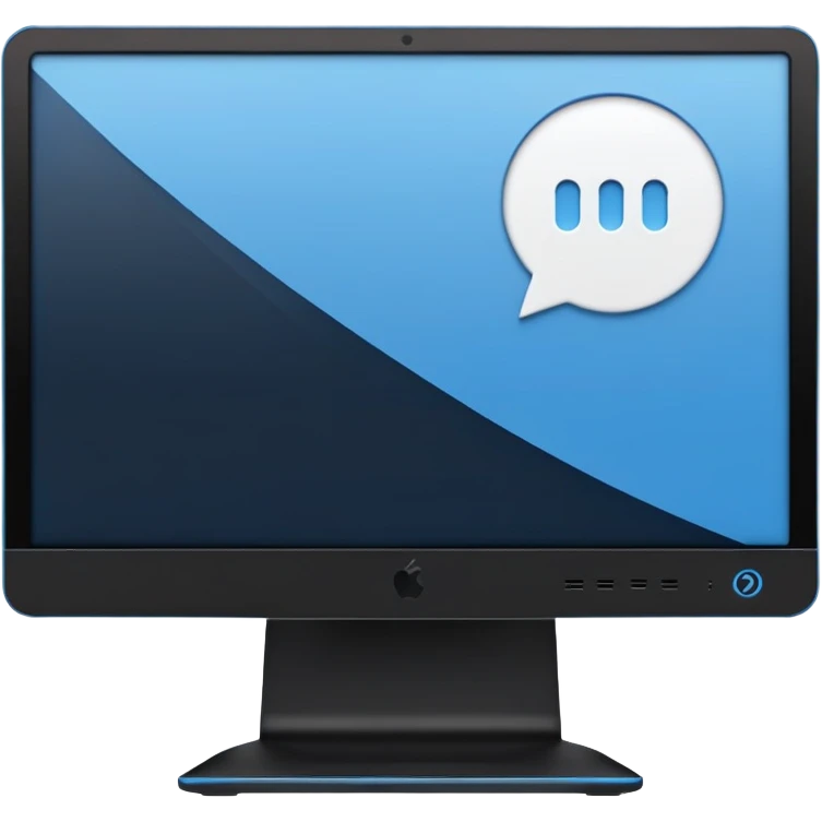 a side profile view of the back of a Black and blue and white PC screen, back facing forward  emoji