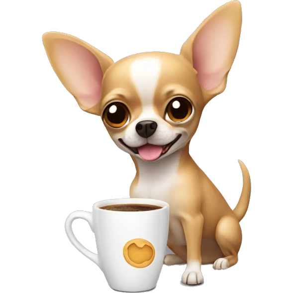 Chihuahua tomando café  emoji