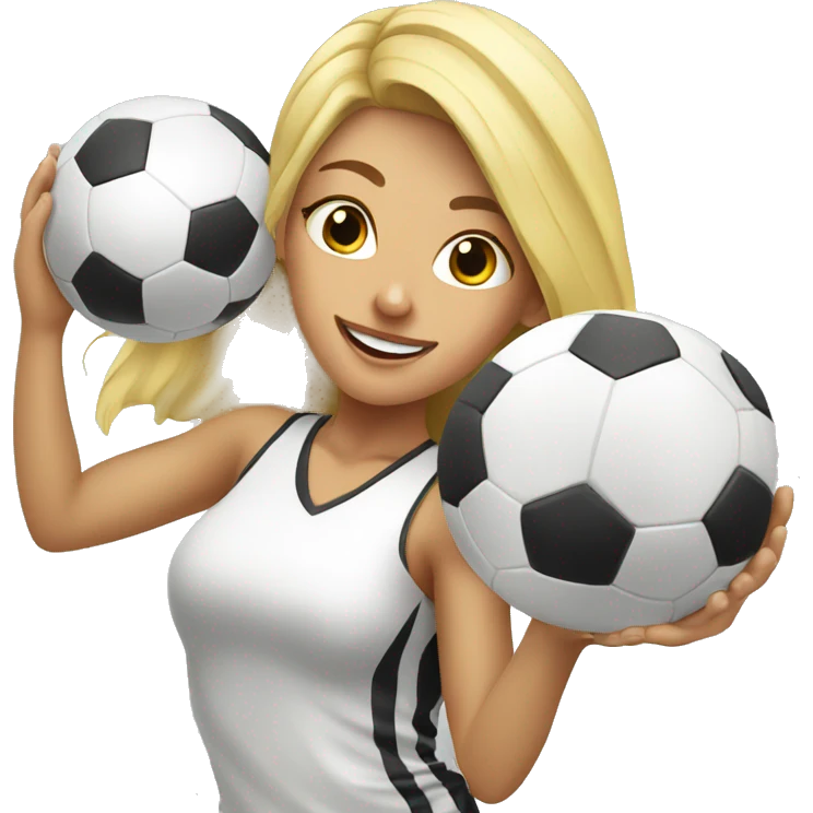 blond woman doing soccer tricks emoji
