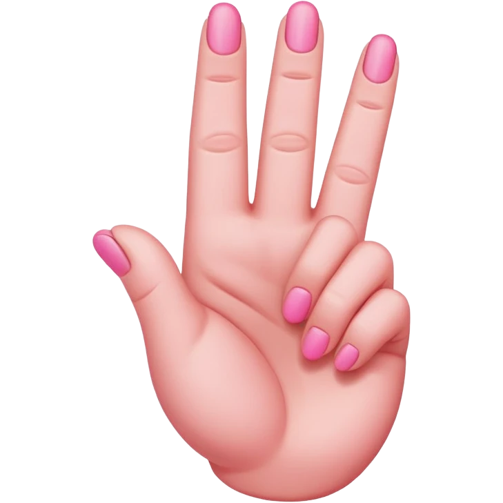 Pink middle finger emoji