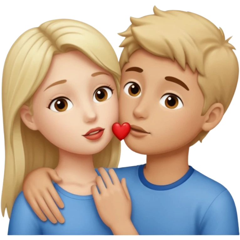 girl kissing to boys emoji