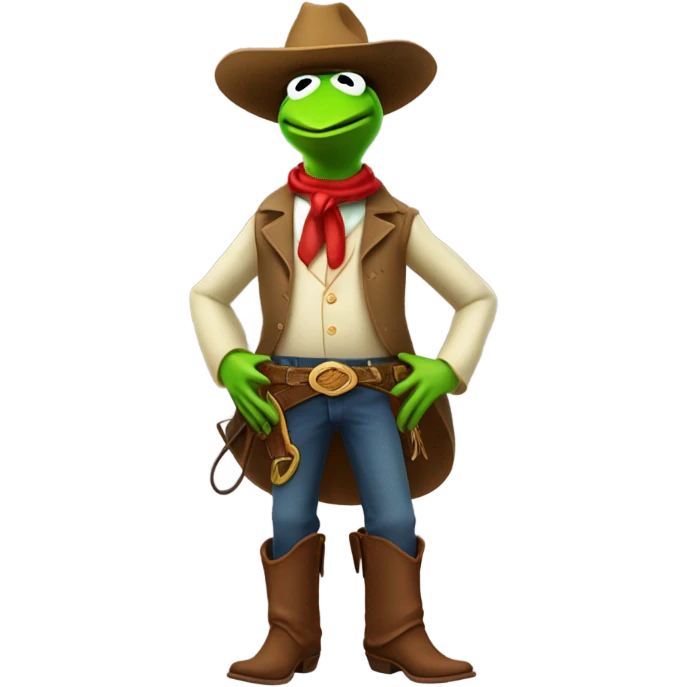 Kermit the frog vs a cowboy emoji