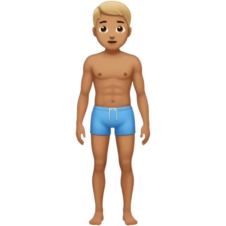 Naked man full body with no pants and penis emoji
